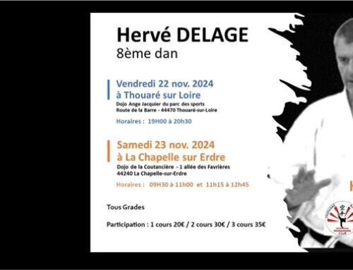 A vos agendas, venue de Hervé DELAGE à la Chapelaine Karaté …..